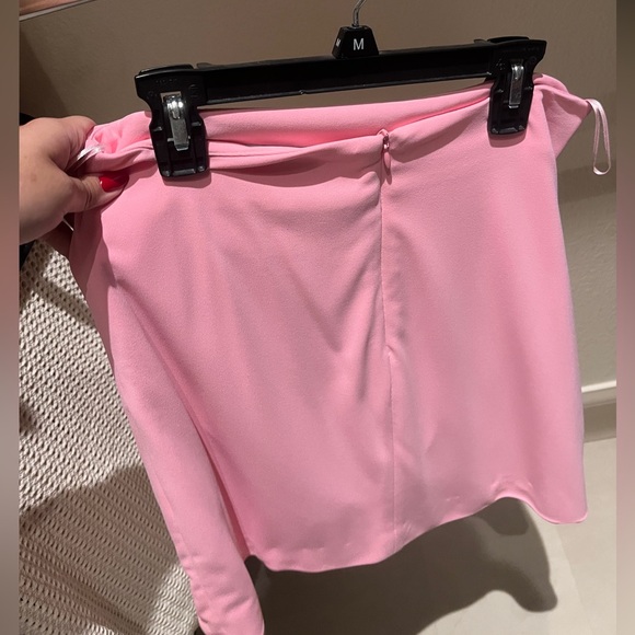 ZARA Pink Draped Mini Skirt Size M - Picture 6 of 7